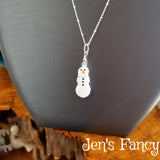 Snowman Winter Necklace Sterling Silver