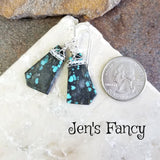Natural Turquoise Earrings Sterling Silver Wire Wrapped Jewelry