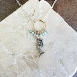 Mermaid Beach Necklace Sterling Silver Apatite & Pearl