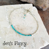 Turquoise Pure Silver Layering Bracelet Sterling Silver