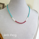 Turquoise & Ruby Gemstone Necklace with Moonstone Sterling Silver