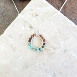 Natural Turquoise Necklace Sterling Silver Wire Wrapped