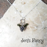 Pinecone Tourmaline Gemstone Necklace Sterling Silver