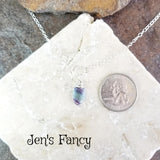 Rainbow Fluorite Necklace Sterling Silver