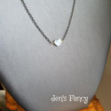 Moonstone Gemstone Heart Necklace Sterling Silver