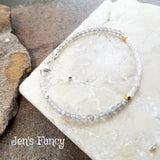 Labradorite & Moonstone Natural Gemstone Bracelet Sterling Silver and Vermeil
