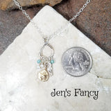 Sand Dollar Seahorse Necklace Sterling Silver