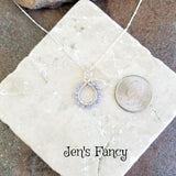 Tanzanite Gemstone Infinity Necklace Sterling Silver Wire Wrapped